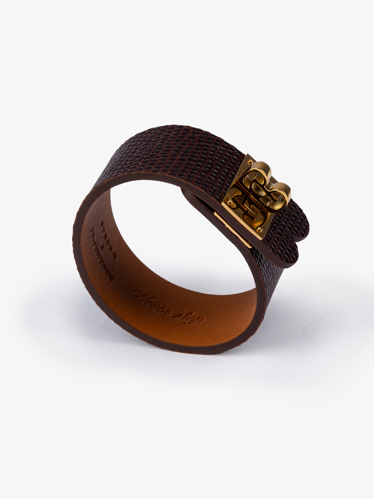Byborn x PS Leather Bracelet Brown I Gold