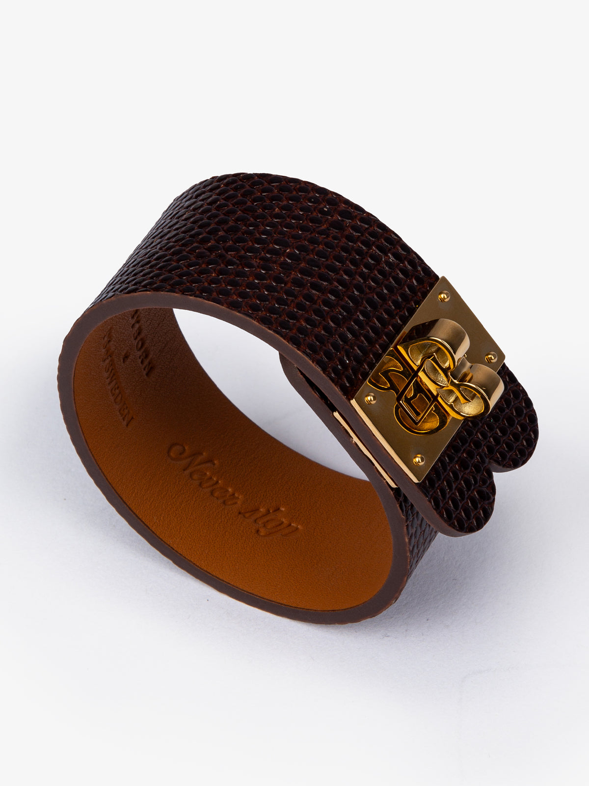 Byborn x PS Leather Bracelet Brown I Gold