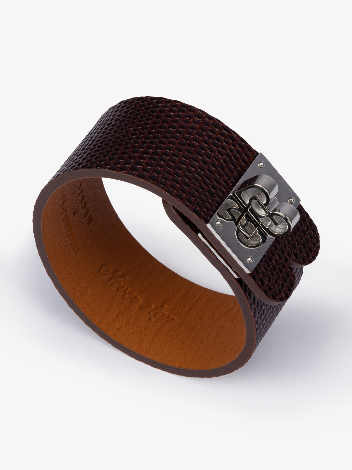 Byborn x PS Leather Bracelet Brown I Silver