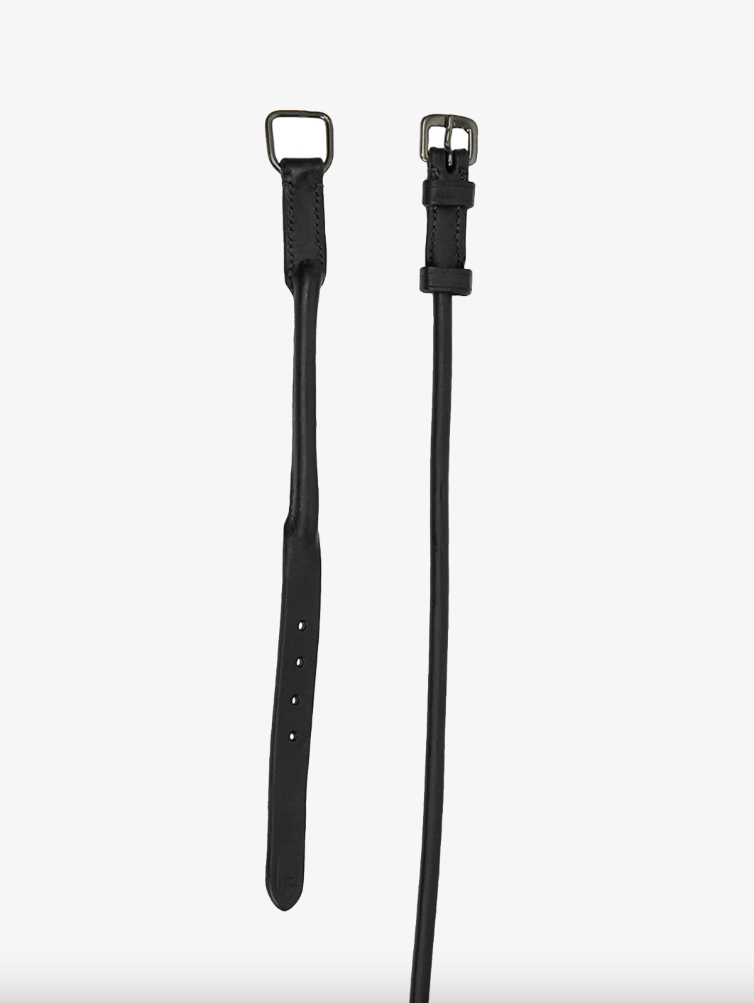 Throatlatch Round Stitched Black Leather