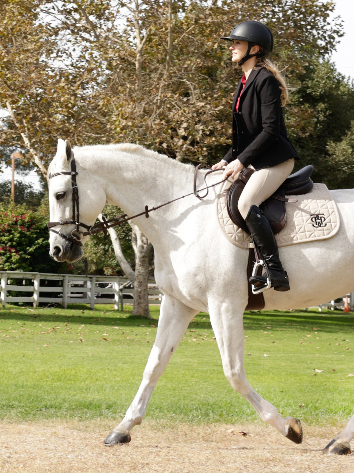Diamond Quilt Jump Saddle Pad Latte