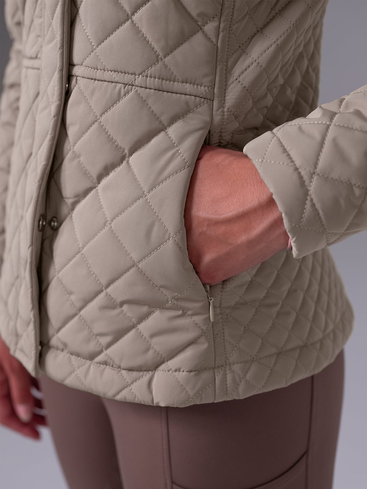 Lillian Quilted Jacket - Greige