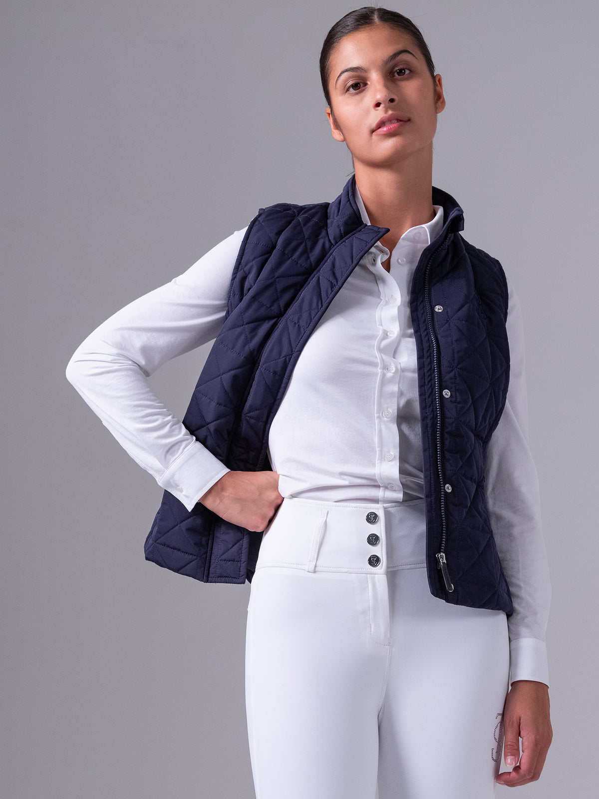 Goldie Quilted Vest Navy