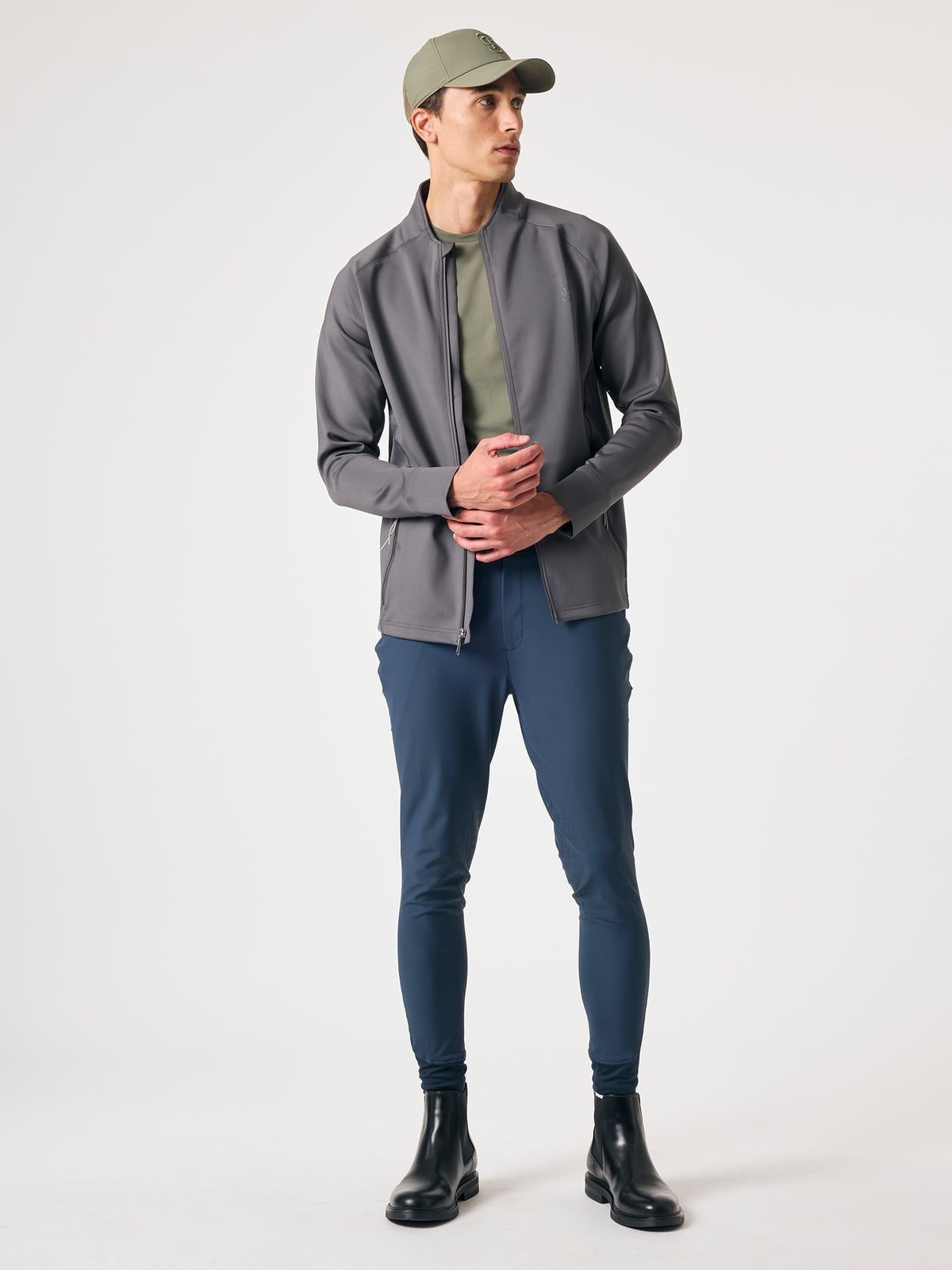 Keith Full Zip Mid Layer Thunderstorm Grey