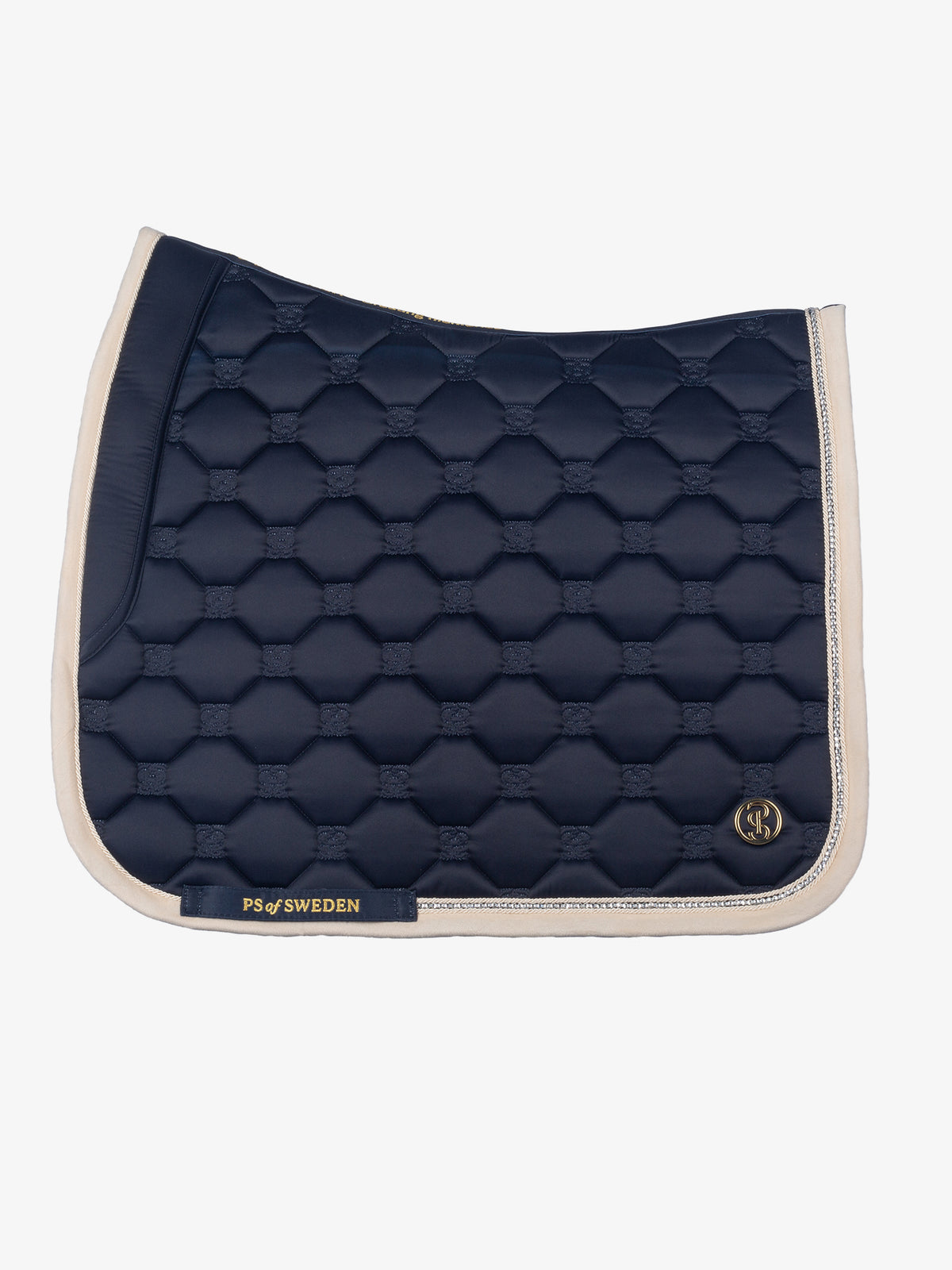 Vintage Monogram Dressage Saddle Pad Navy