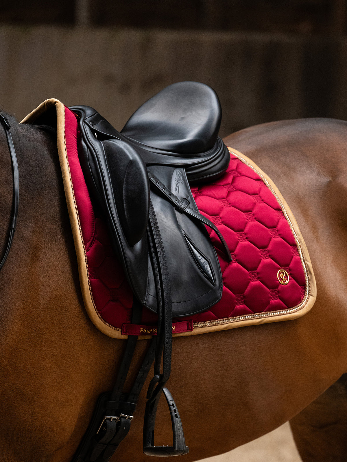 Vintage Monogram Dressage Saddle Pad Midnight Fuchsia