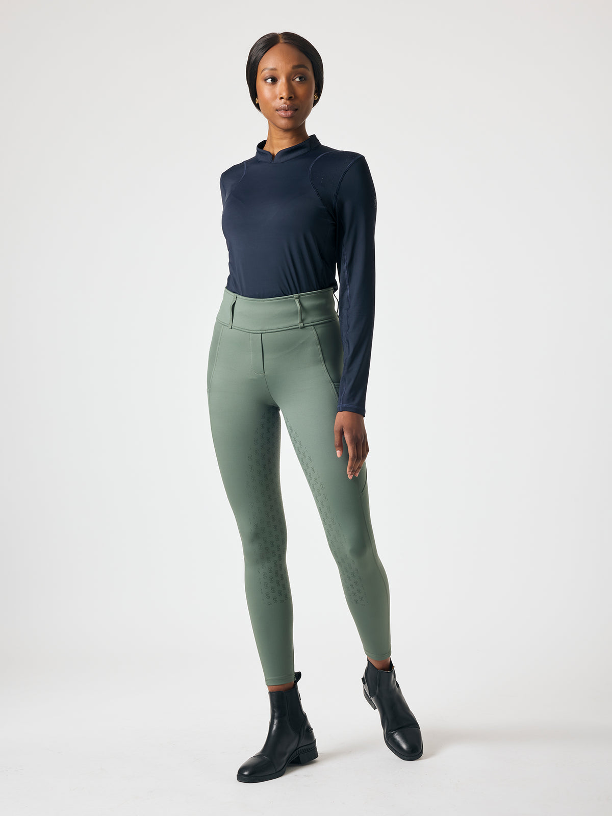 Claire LS Airflow Top Navy