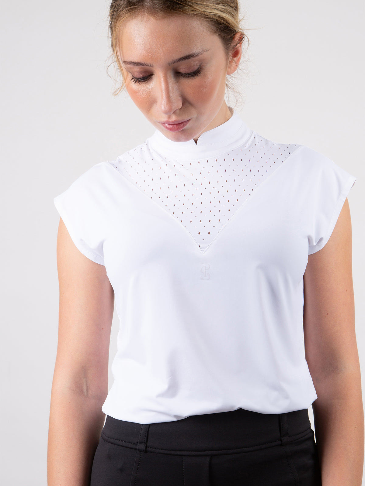 Dahlia Sleeveless Competition Top - White