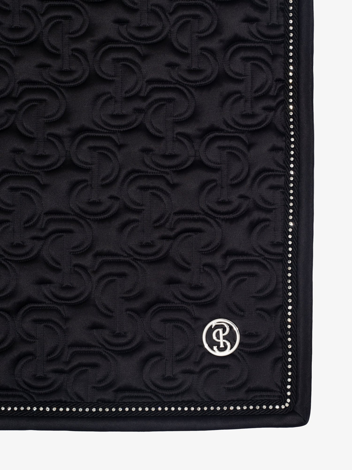 Crystal Satin Dressage Saddle Pad Black