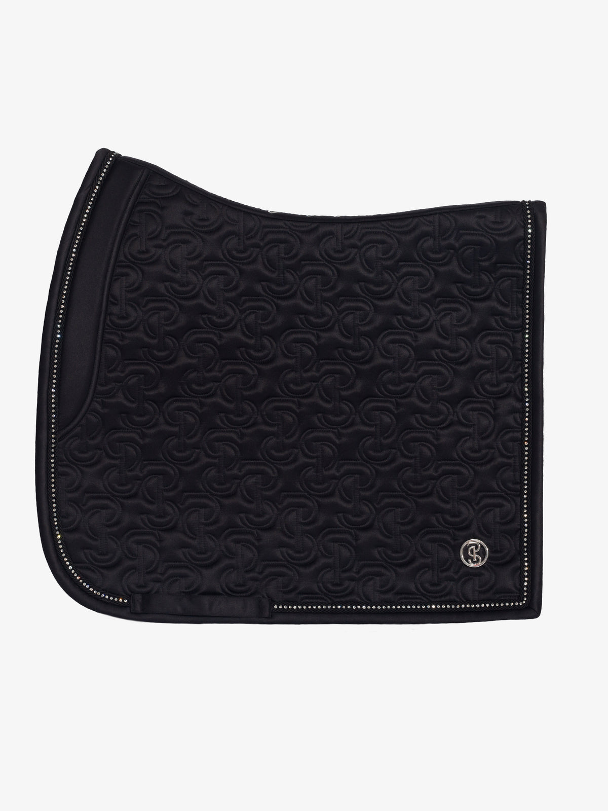 Crystal Satin Dressage Saddle Pad Black