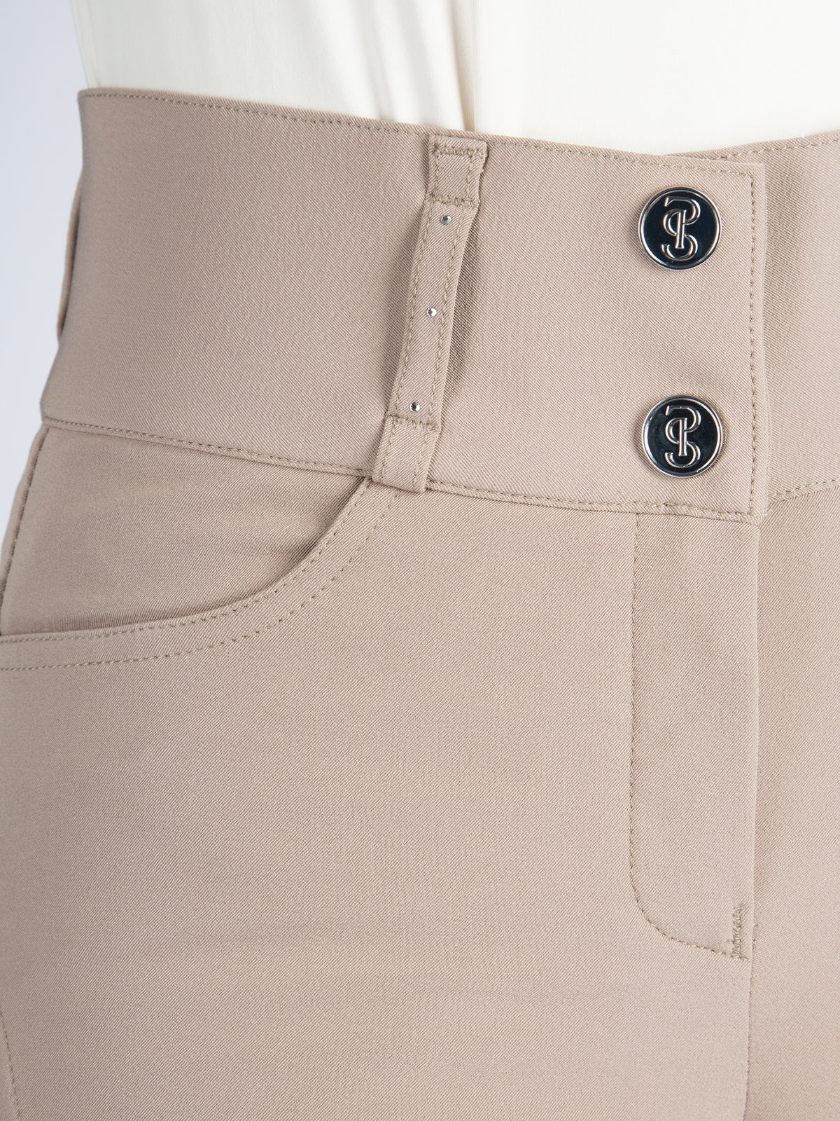Zephyra Laser Cut Breeches Greige