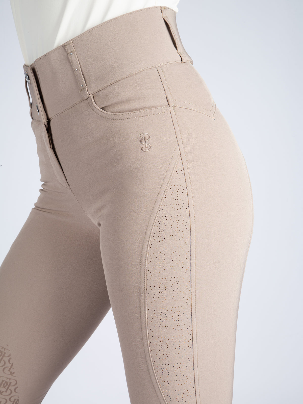 Zephyra Laser Cut Breeches Greige