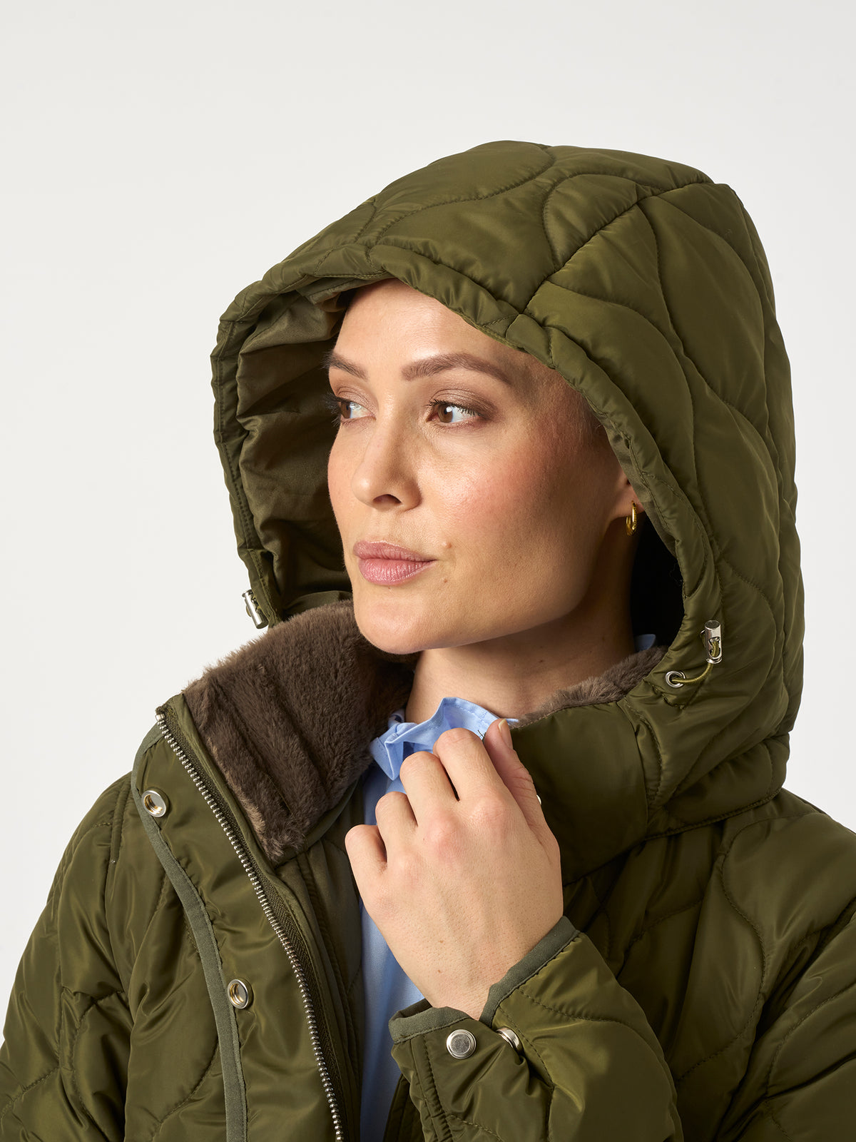 Lara Quilted Jacket - Seaweed green