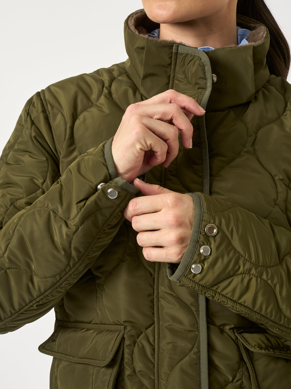 Lara Quilted Jacket Seaweed green