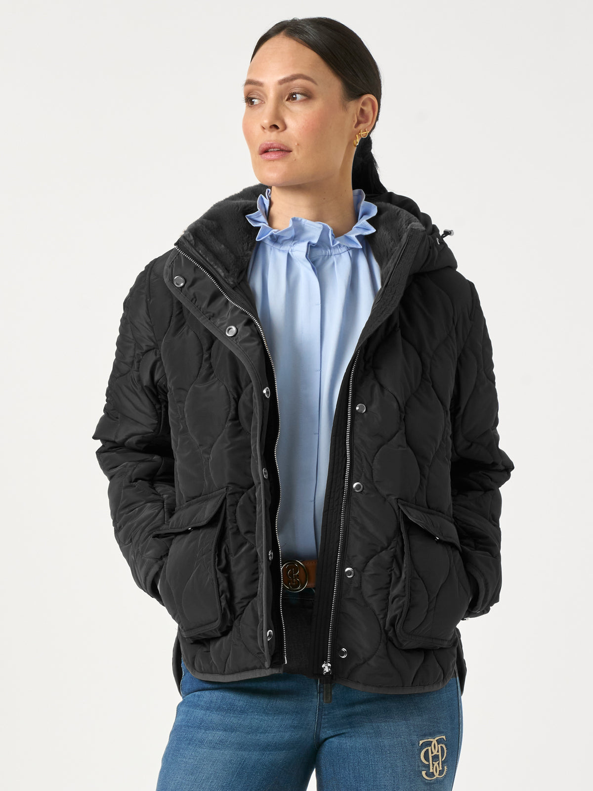 Lara Quilted Jacket - Black