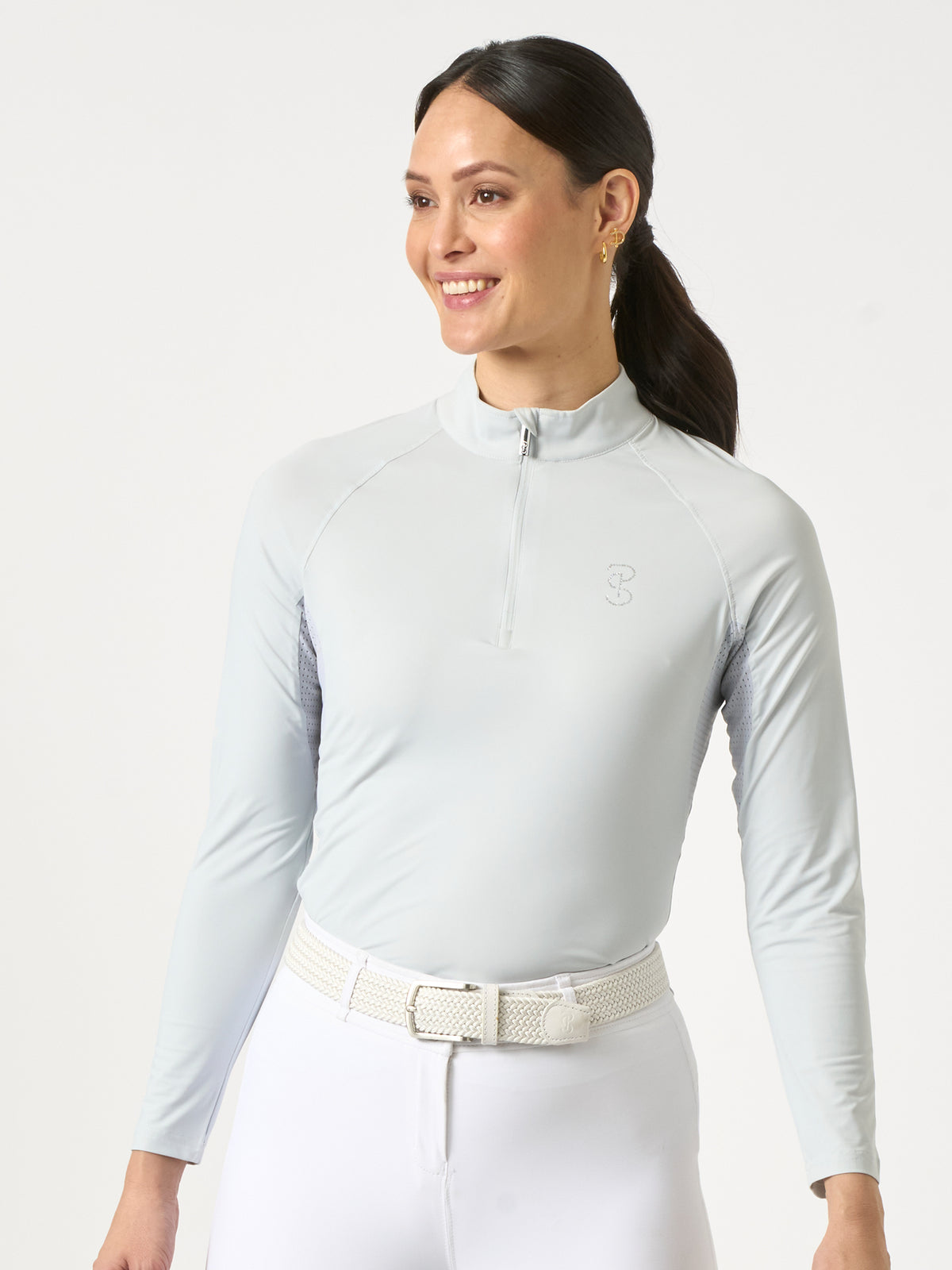 Evelina LS Crystal Logo Top Blue Whisper