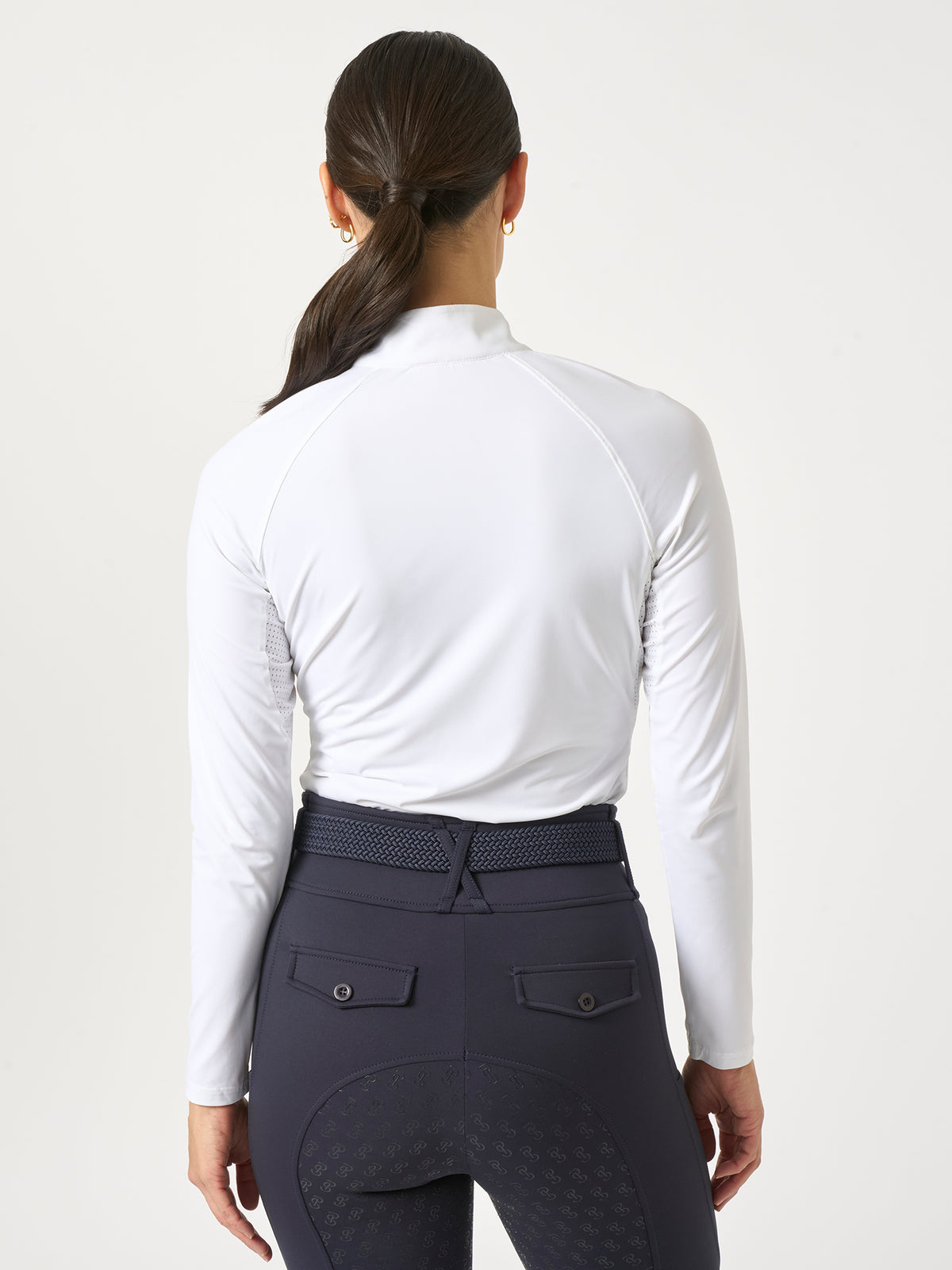 Evelina LS Crystal Logo Top - White