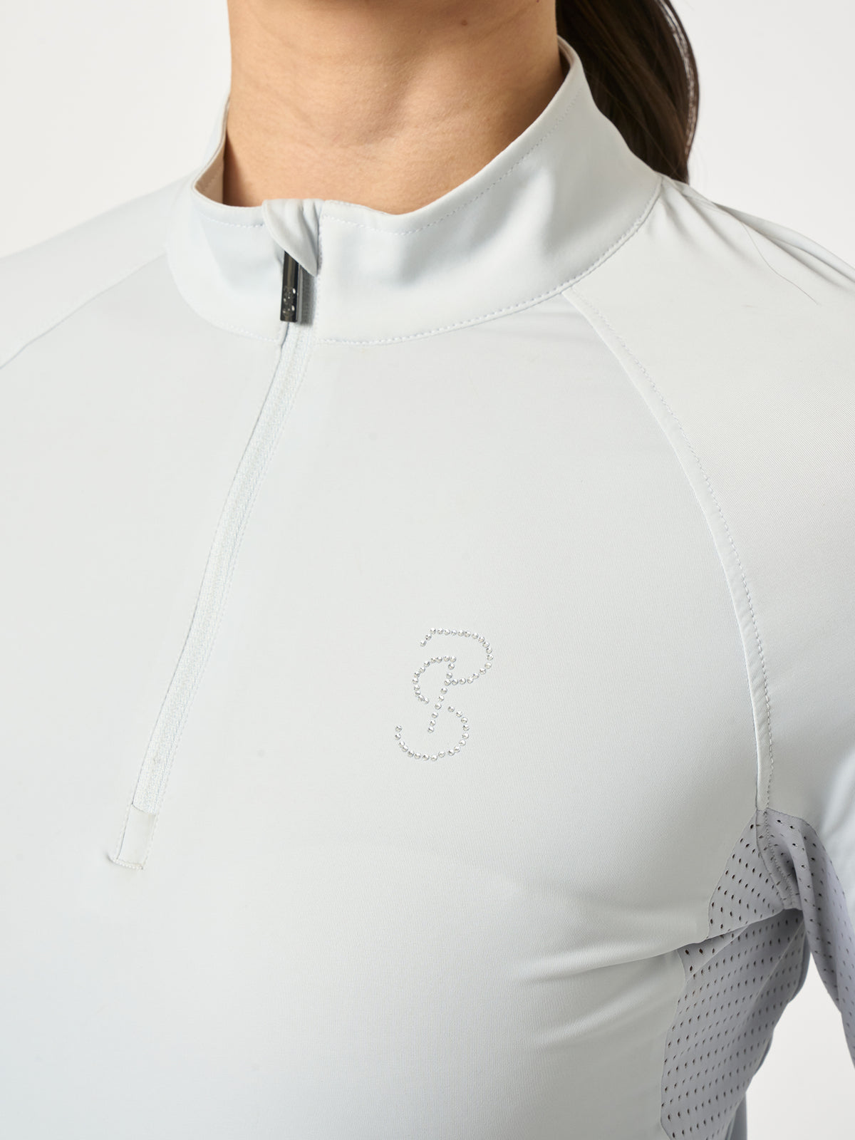 Evelina LS Crystal Logo Top Blue Whisper