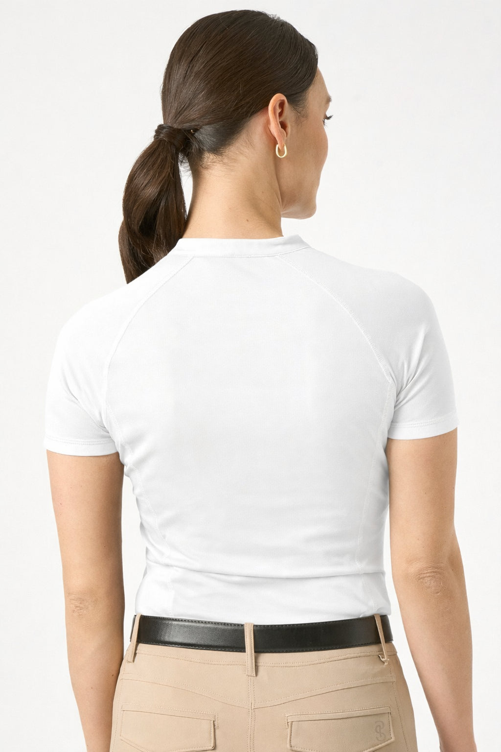 Selena SS Mesh Paneled Top - White