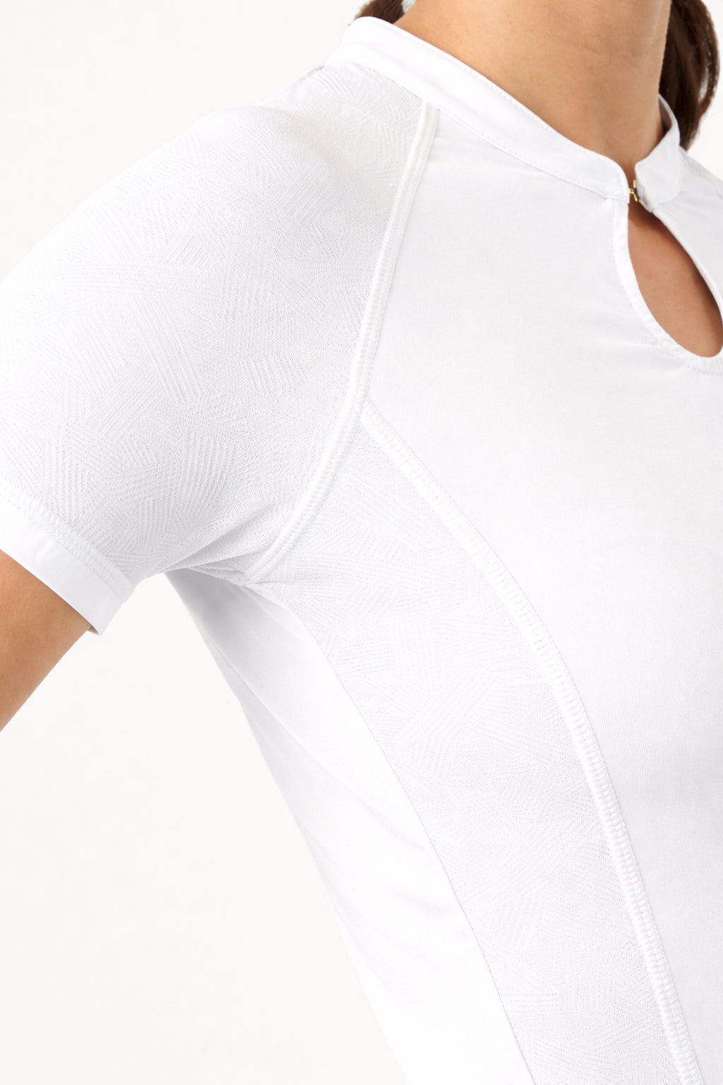 Selena SS Mesh Paneled Top White