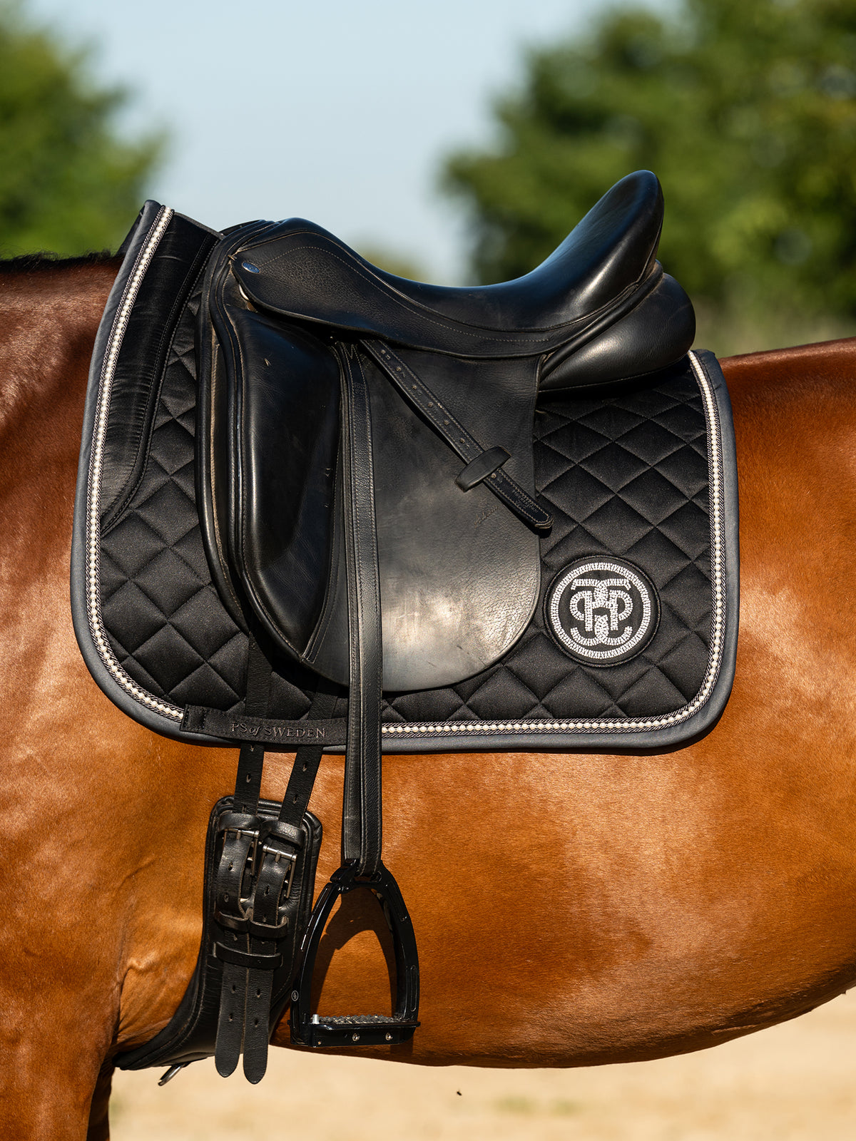 Pearl Monogram Dressage Saddle Pad Black