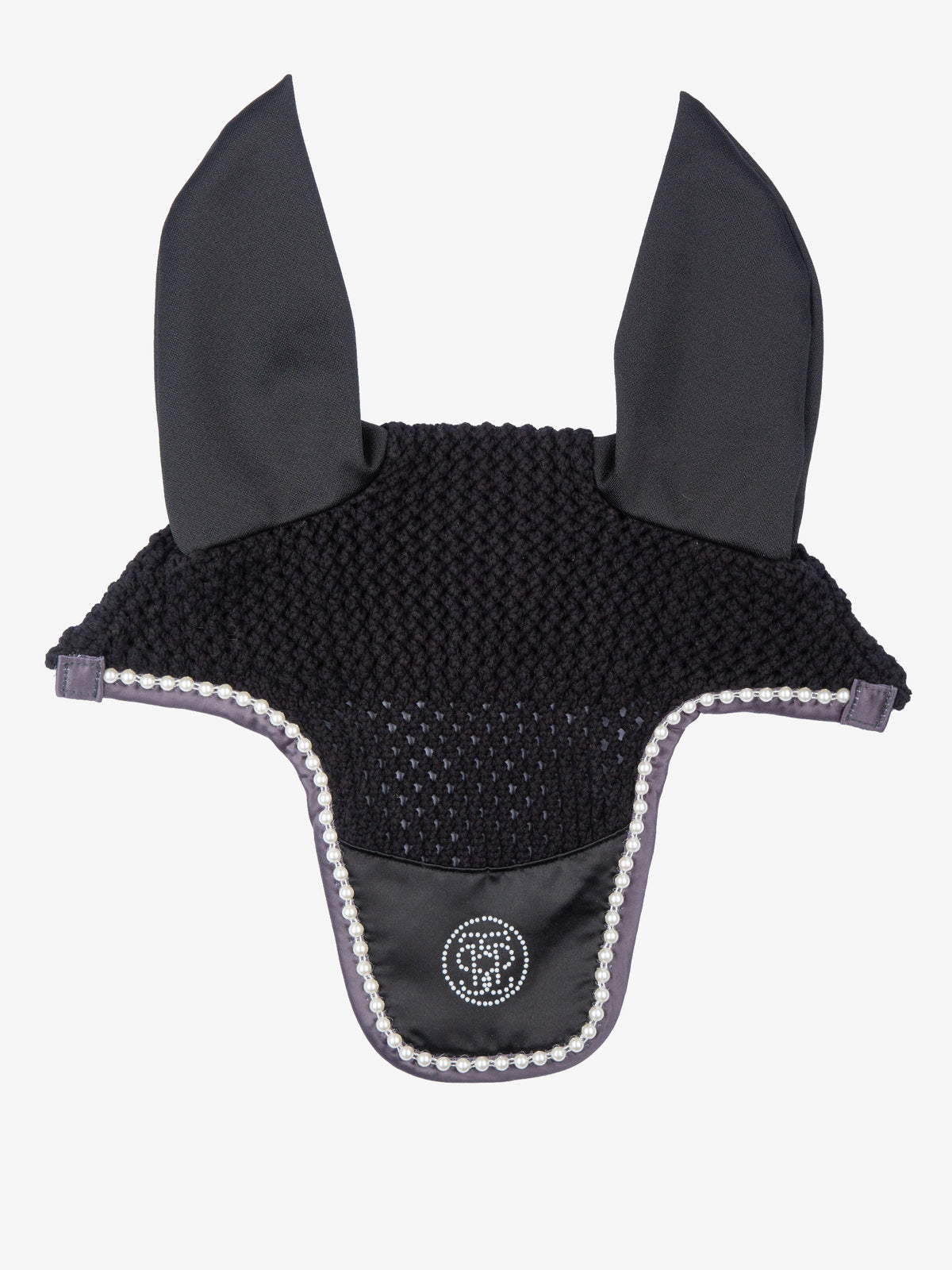 Pearl Monogram Ear Bonnet Black