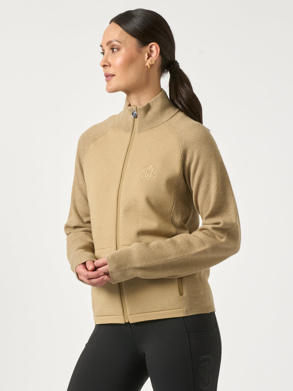 Florence Knitted Full Zip Desert Beige