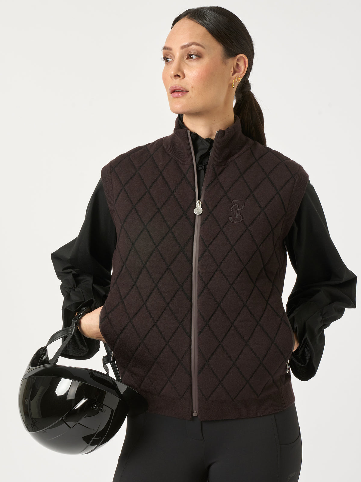 Sandrine Knitted Vest - Java Noir