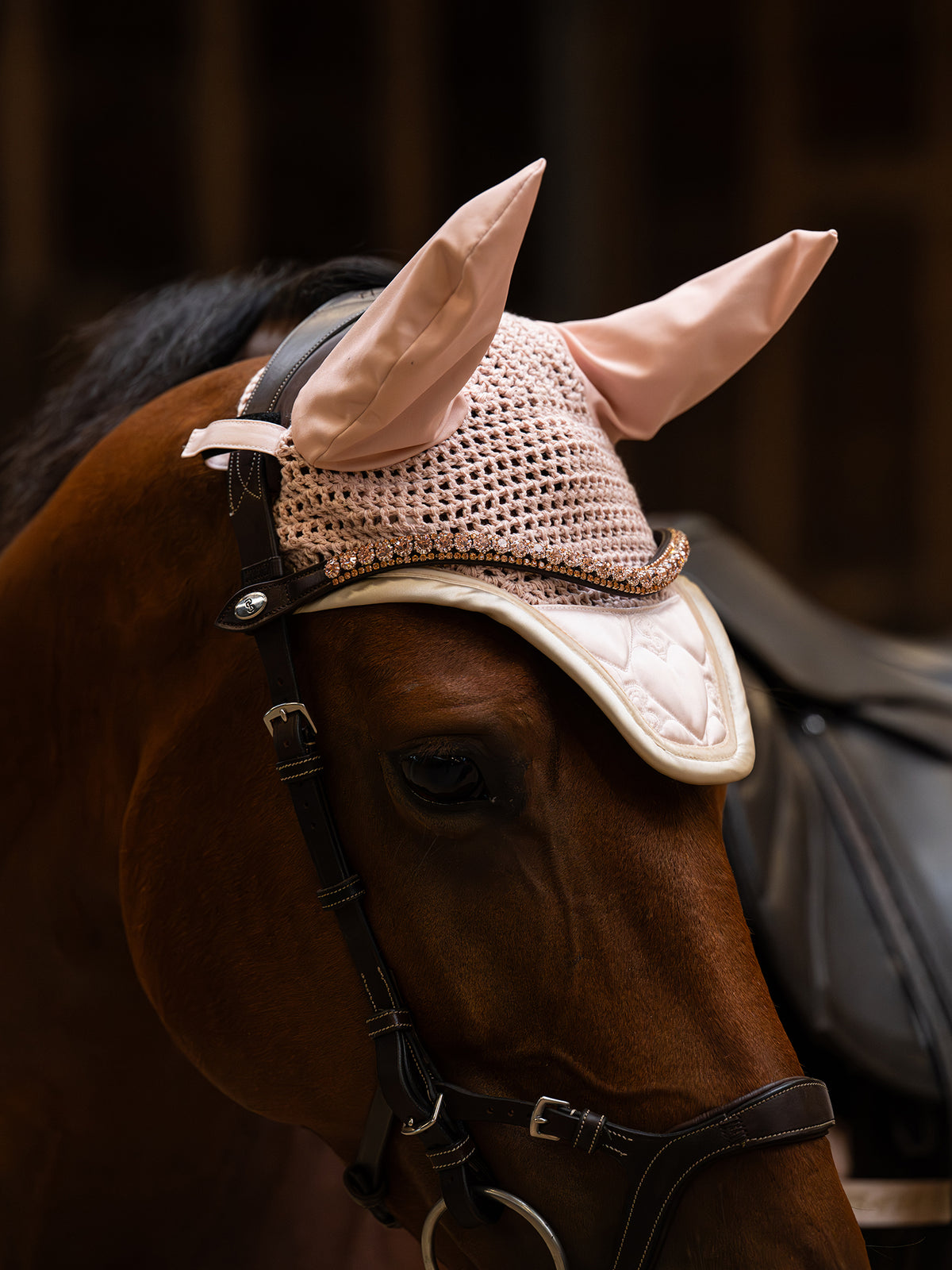 Ear Bonnet Quilted Heart Whipped Pink