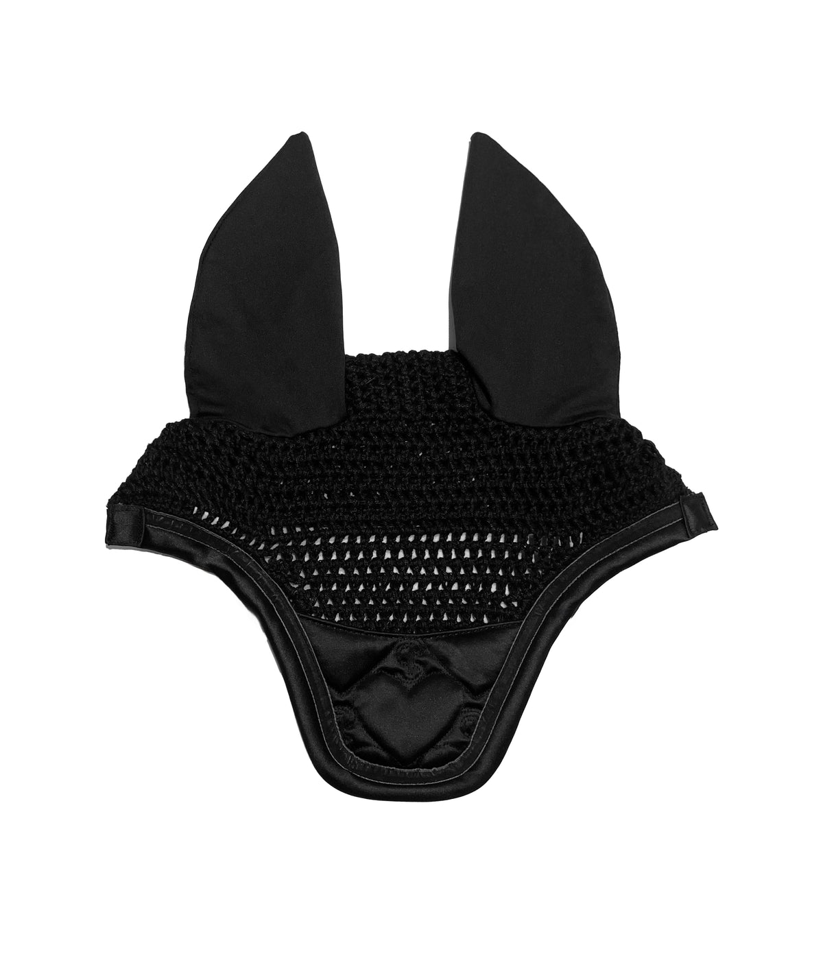 Ear Bonnet Quilted Heart Black