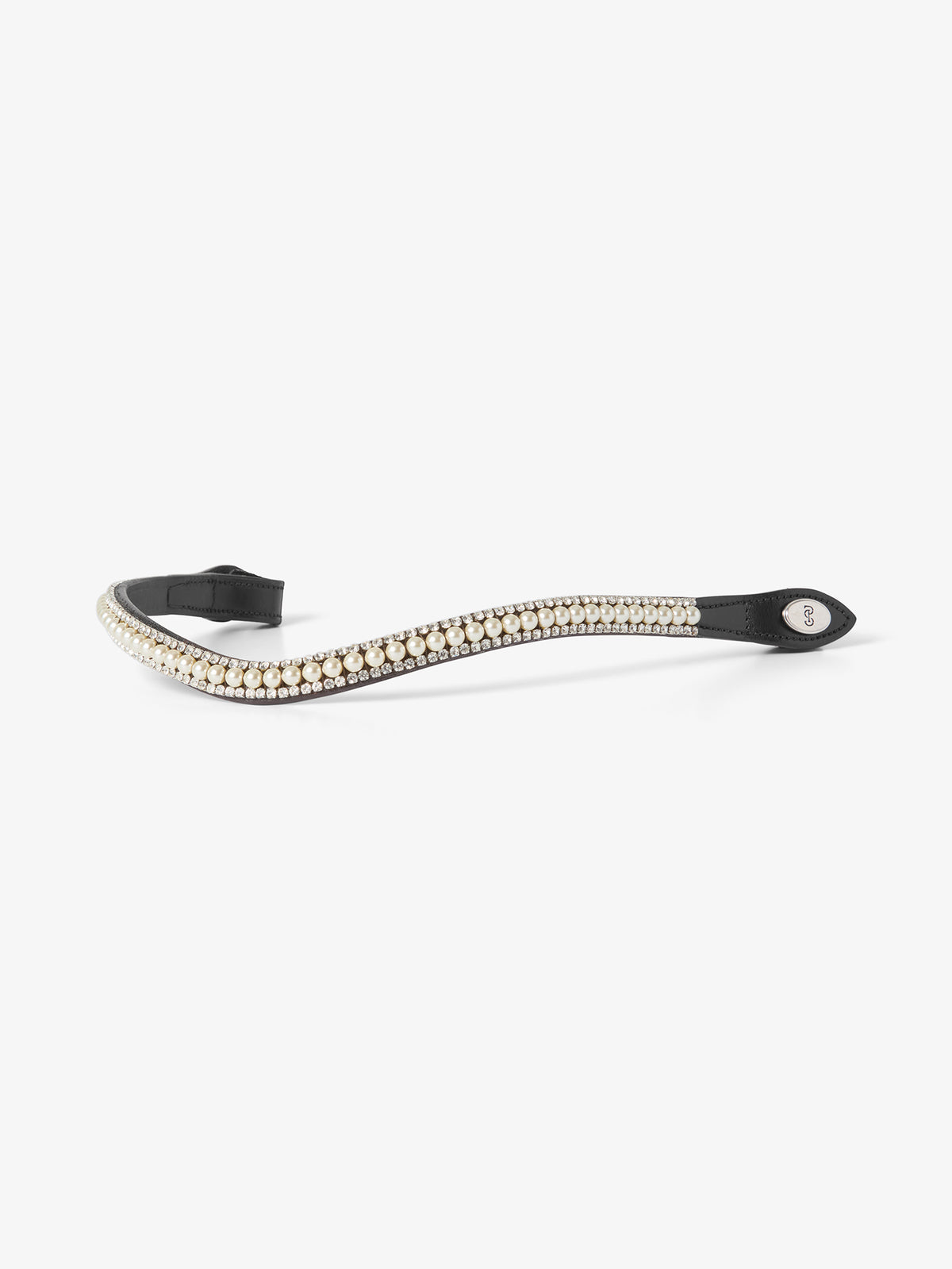 Browband Classic Pearl Ivory - Black Leather