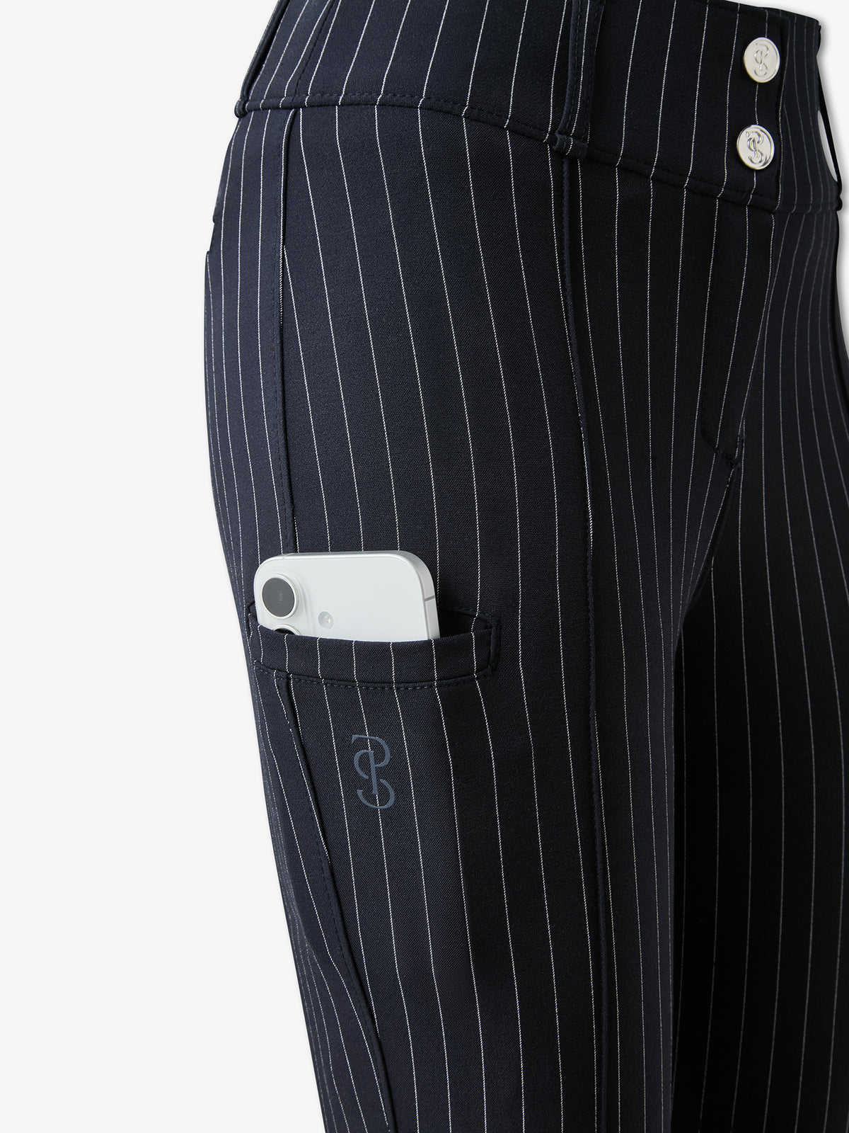 Penny Pinstripe Full Seat Breeches - Navy