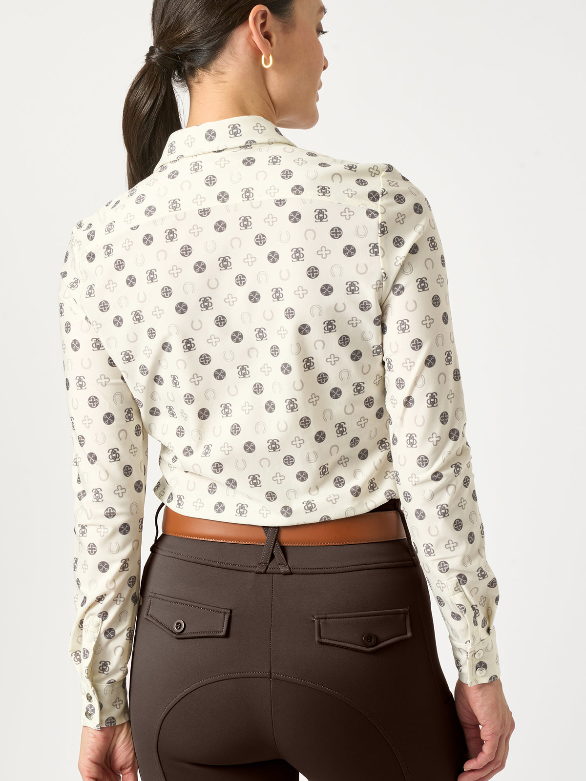 Valerie Printed LS Shirt - Off white Monogram