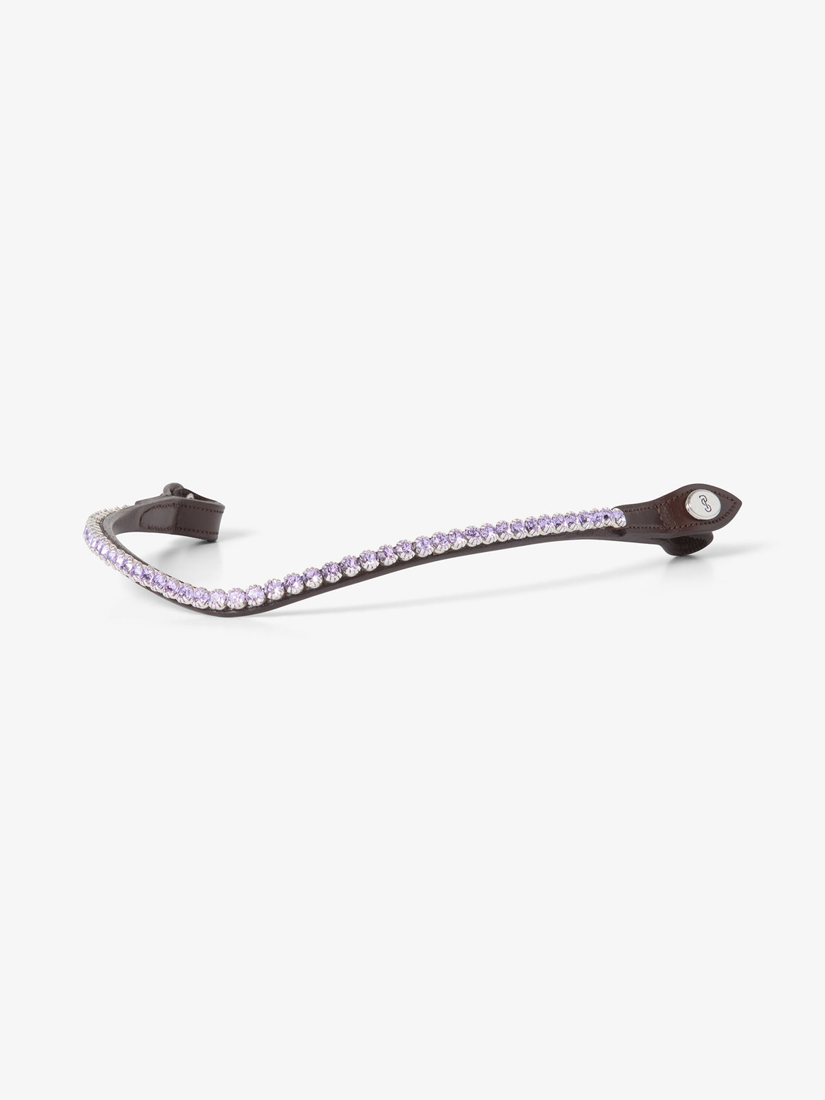 Browband Slim Heather Lilac - Brown Leather