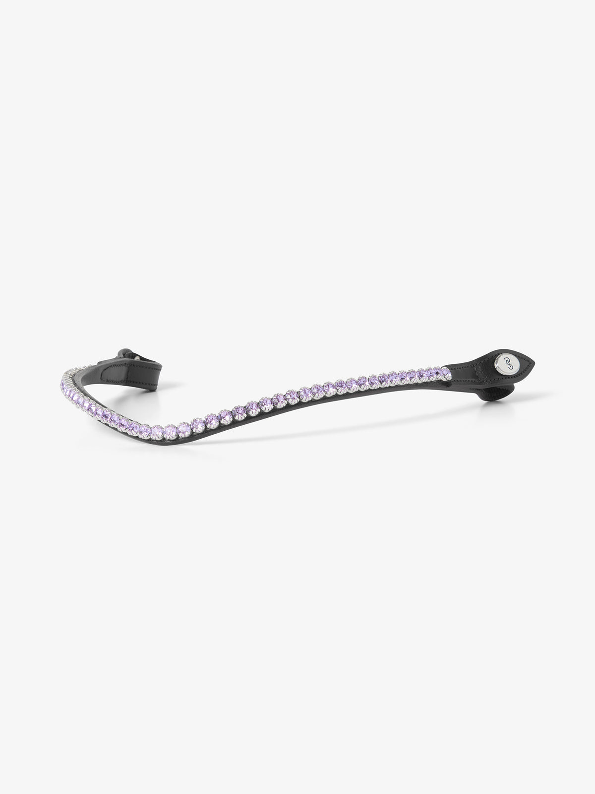 Browband Slim Heather Lilac - Black Leather