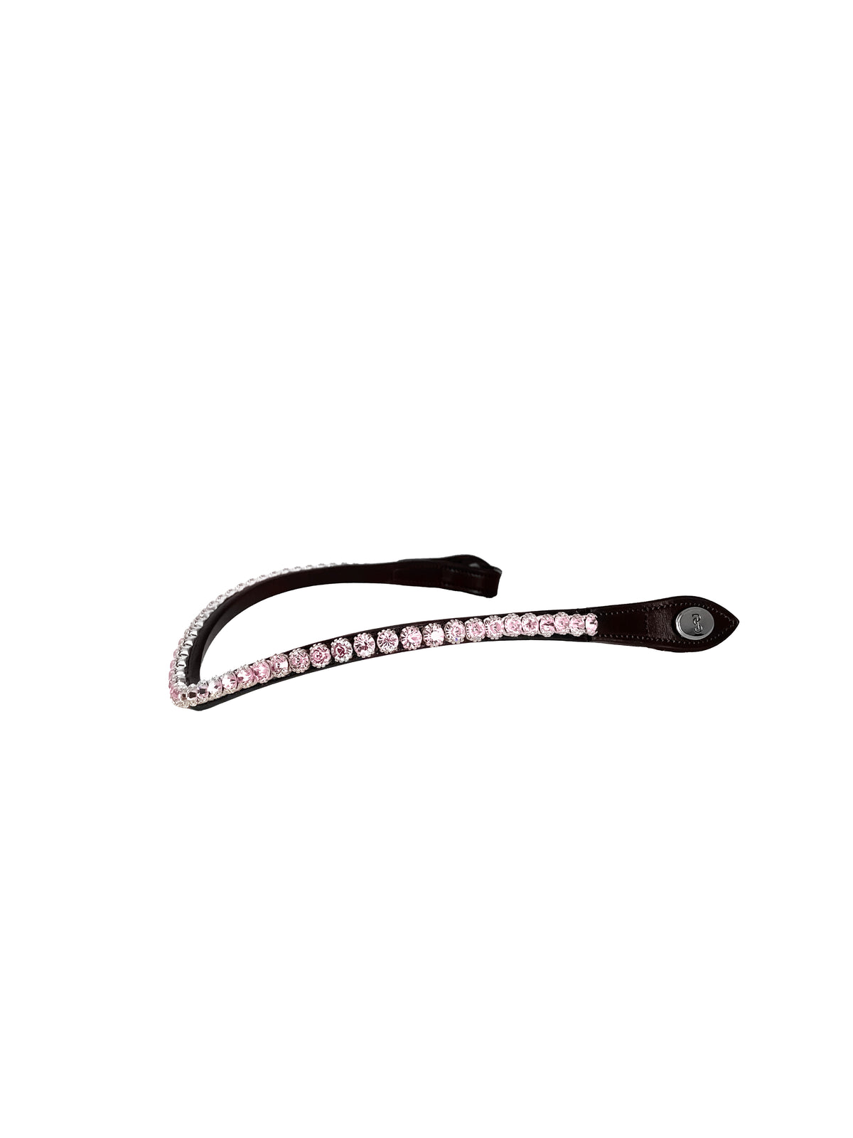Browband Slim Hortensia Pink Brown Leather