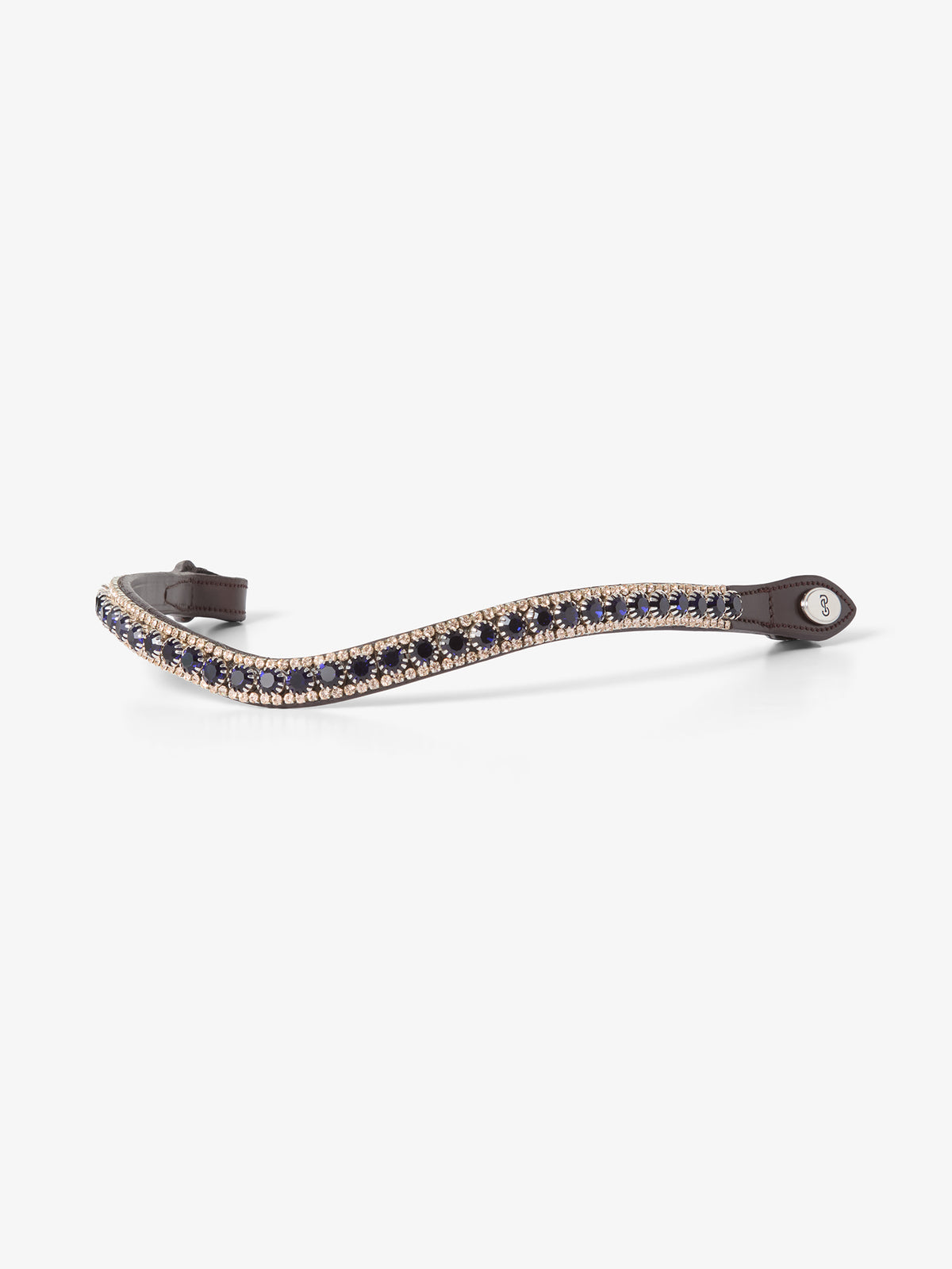 Browband Luxe Navy - Brown Leather
