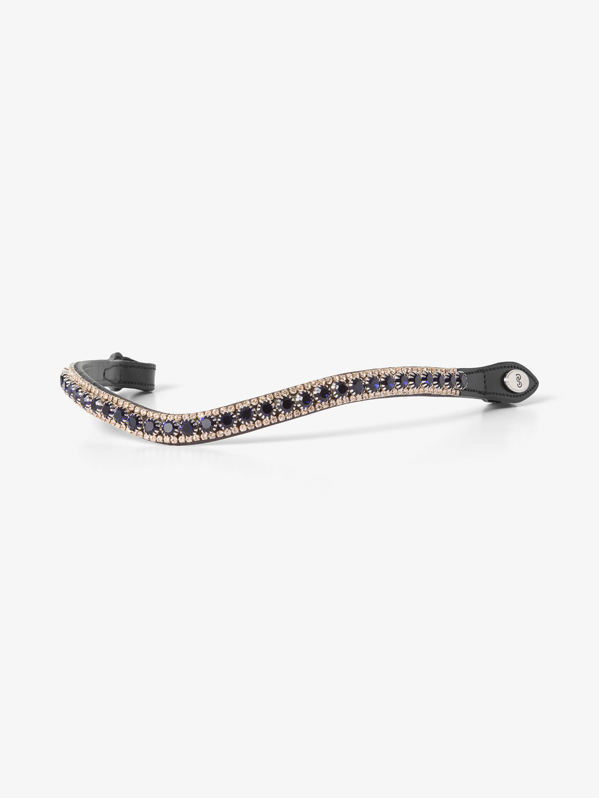 Browband Luxe Navy - Black Leather