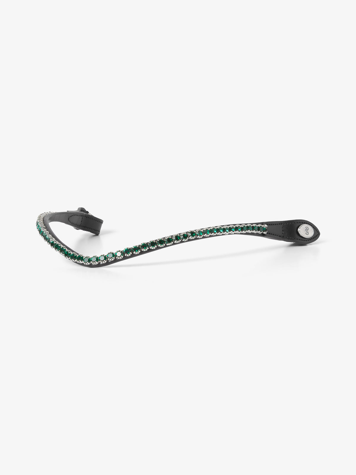 Browband Slim Midnight Green - Black Leather