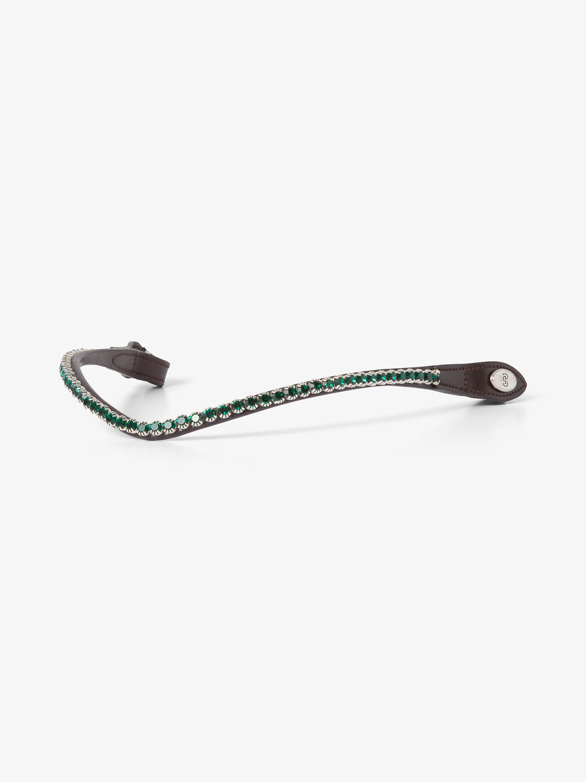 Browband Slim Midnight Green - Brown Leather