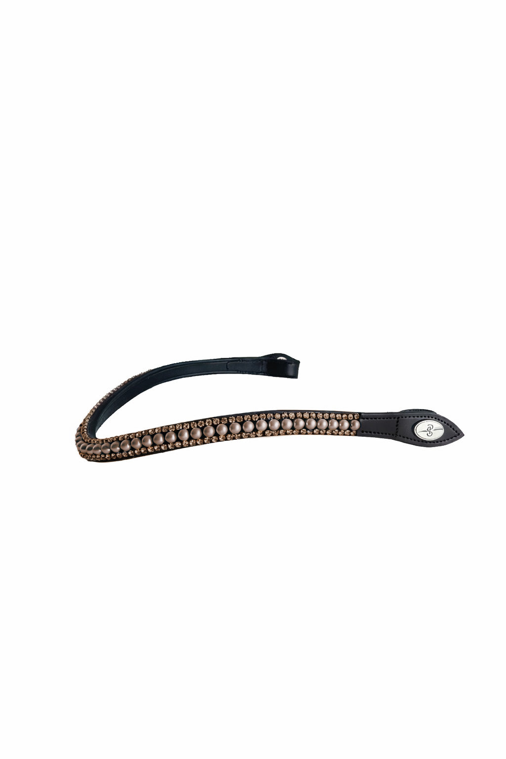 Browband Classic Pearl Earth Brown - Black Leather