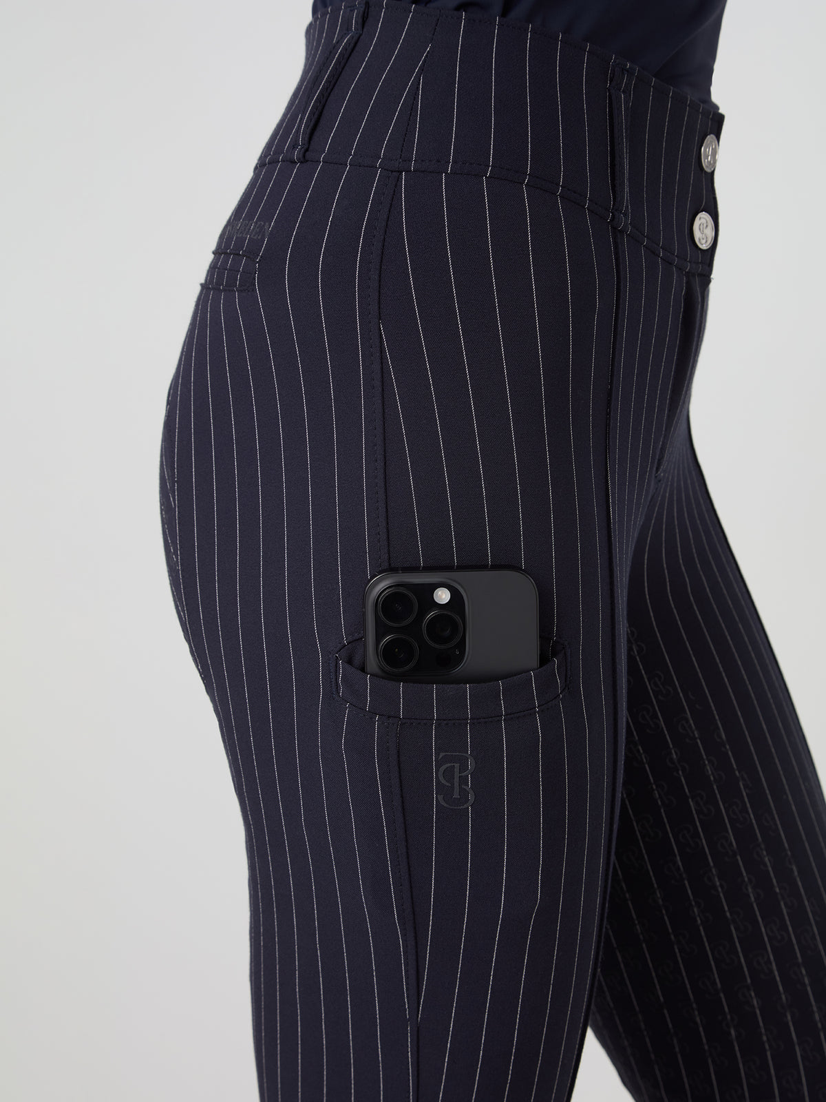 Penny Pinstripe Full Seat Breeches - Navy
