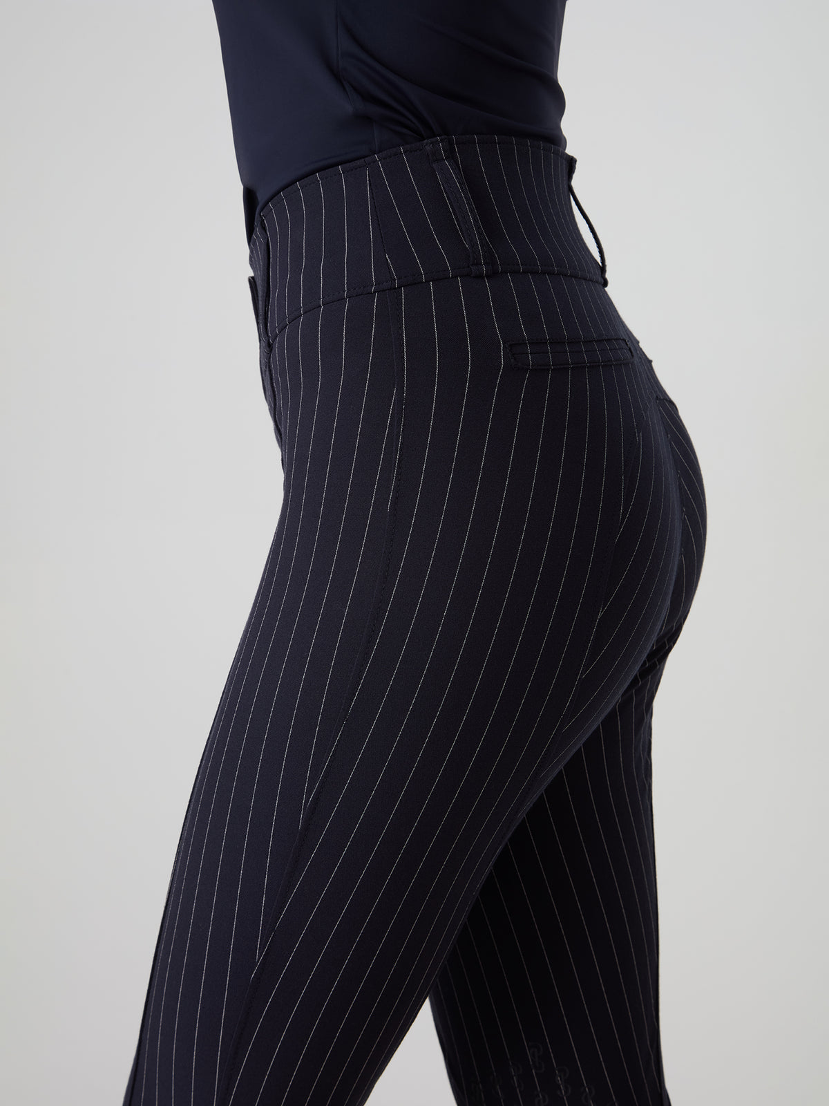Penny Pinstripe Knee Grip Breeches - Navy