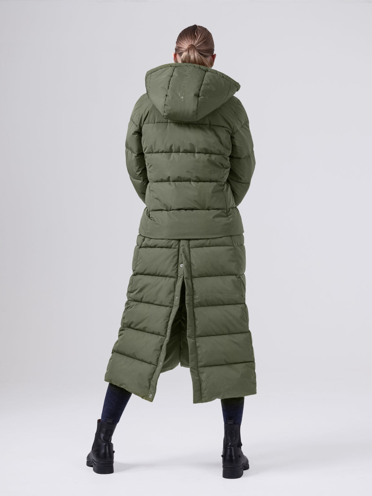 Diane Detachable Puffer Coat - Seaweed green