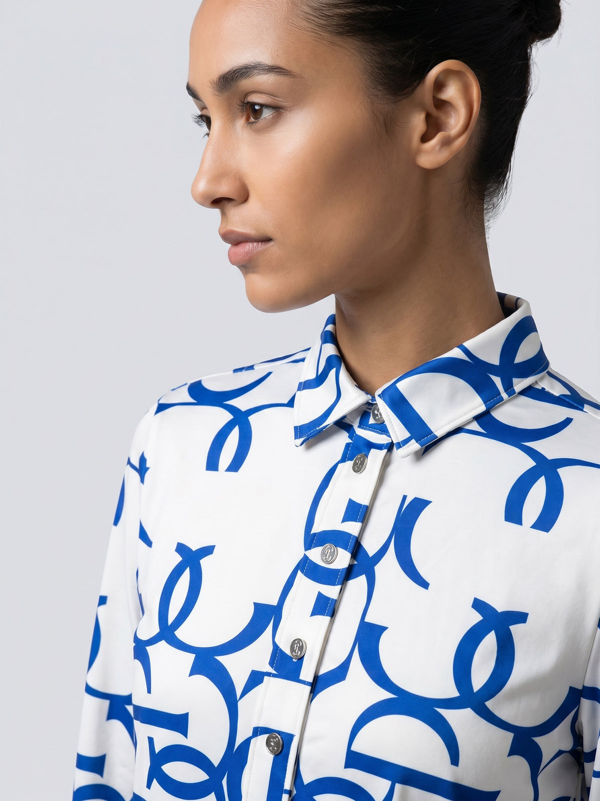 Valerie Printed LS Shirt - Sapphire Crush