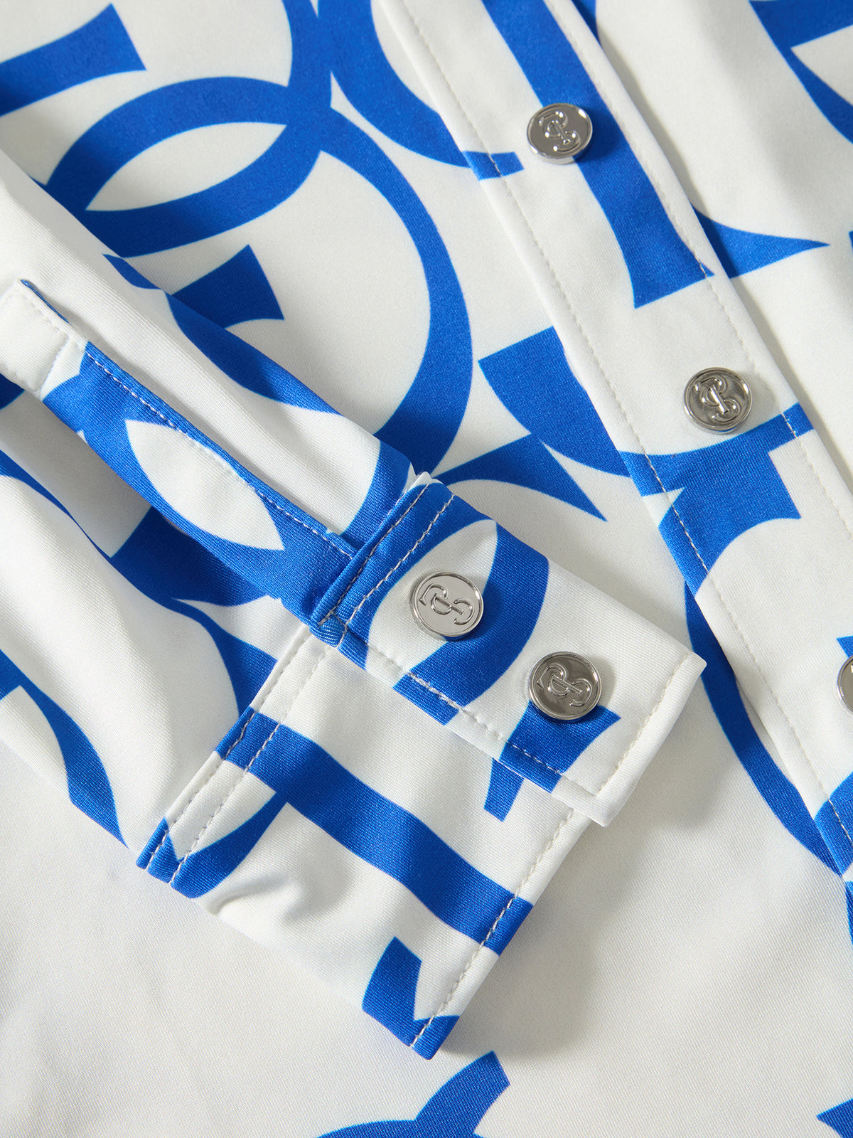Valerie Printed LS Shirt - Sapphire Crush