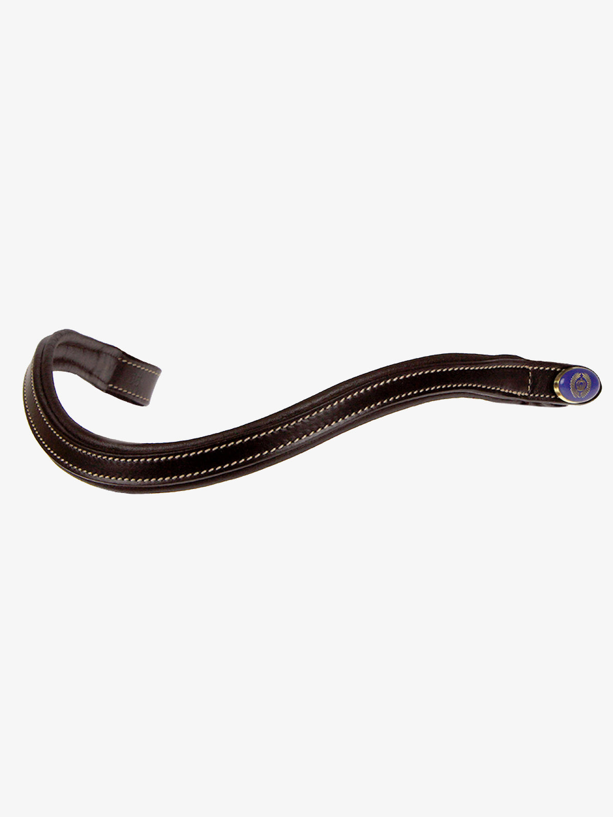 Browband U-Shape White Stitching - Brown Leather