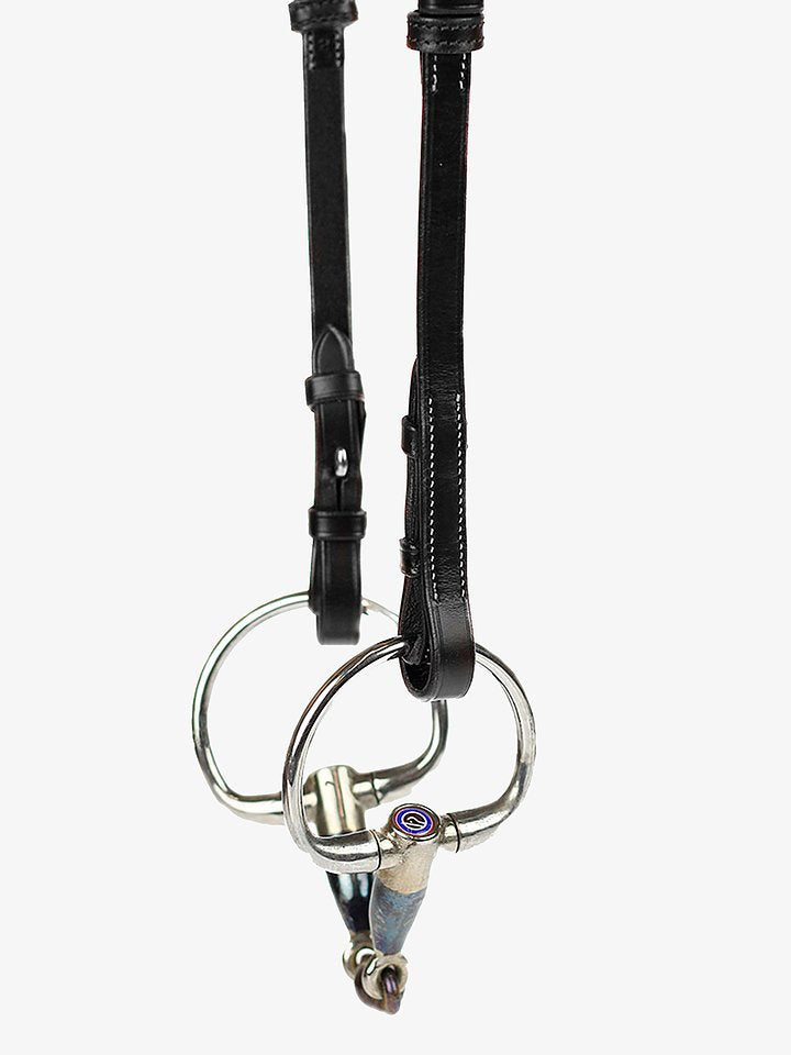 Cheekpiece Flat w/ French Hook + Selectable Cradles, White Stitching Black Leather