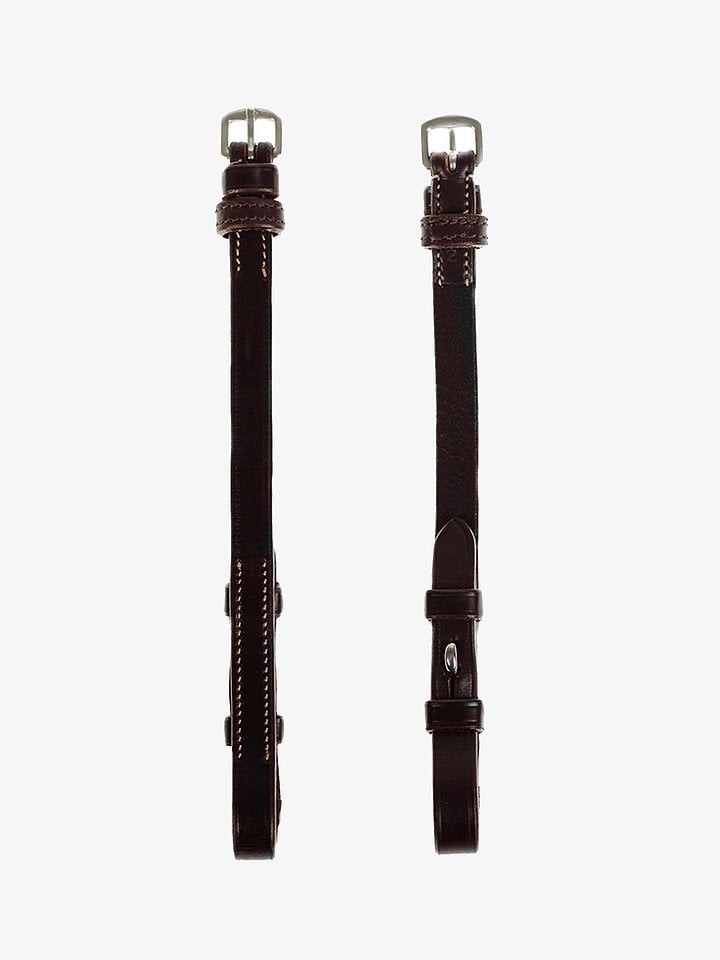 Cheekpiece Flat w/ French Hook + Selectable Cradles, White Stitching Brown Leather
