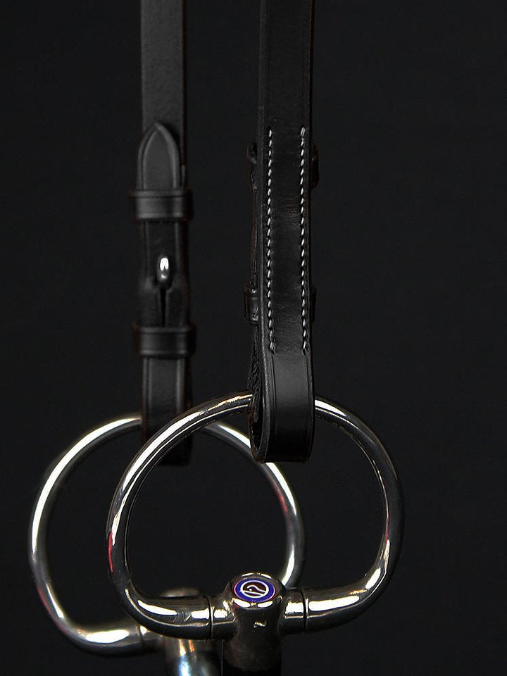 Cheekpiece Flat w/ French Hook + Selectable Cradles, White Stitching Black Leather